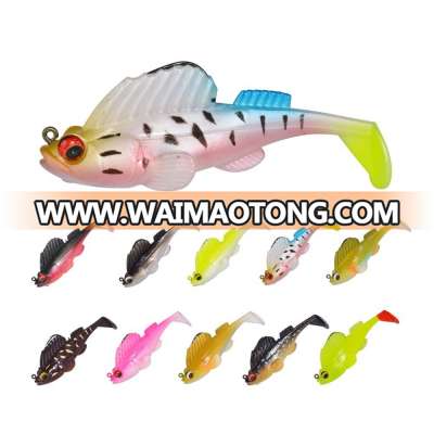 ILURE Dark Sleeper Swimbait Boot-Tail Design Soft Bass Lure Pesca WIth hooks