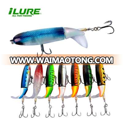 ilure propeller Whopper Popper with two treble hooks 15g 90mm Fishing Lure minnow Artificial Bait